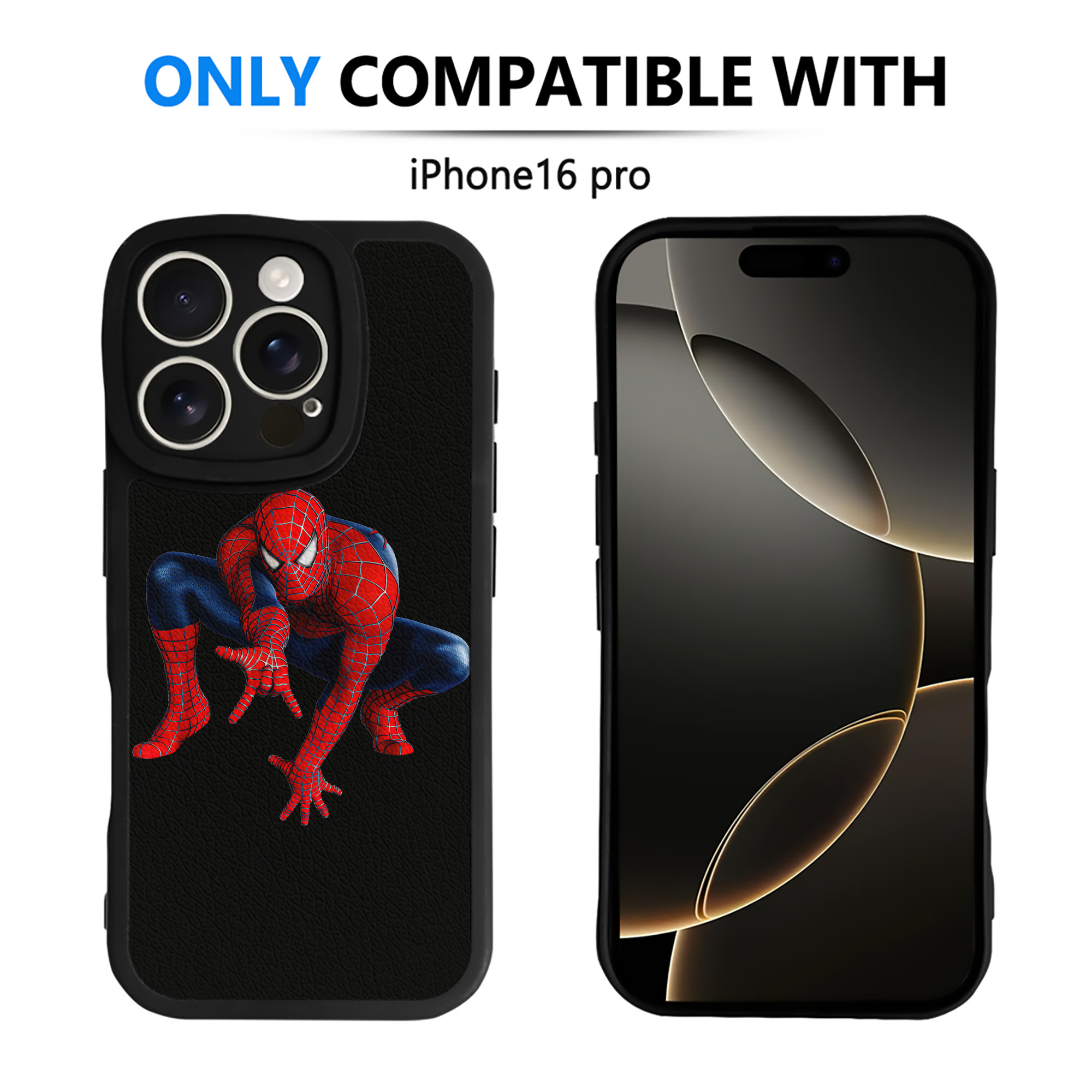 （画像用） Spider Man スパイダーマン 【iPhone 16シリーズ対応】シリコンスマホケース（レザー調） 材質：シリコン